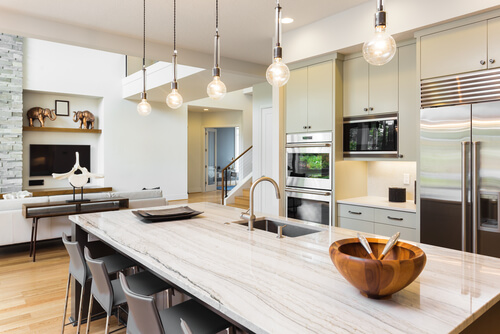 Clean kitchen with appliances