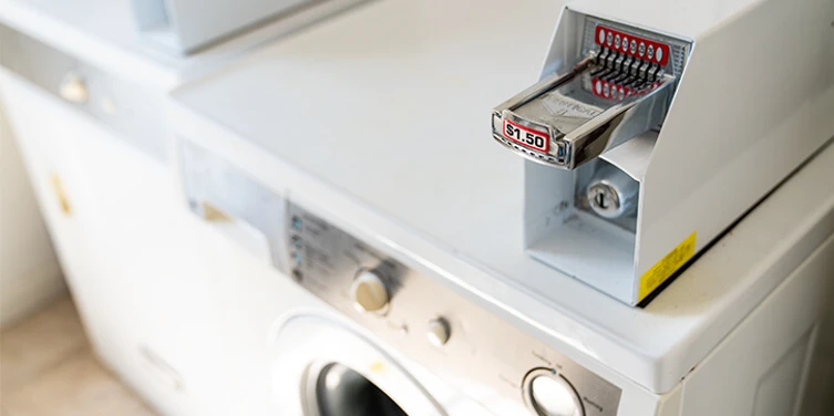 Washer and dryer in laundromat