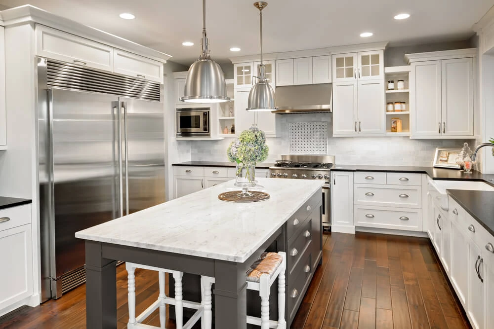 Clean kitchen with appliances